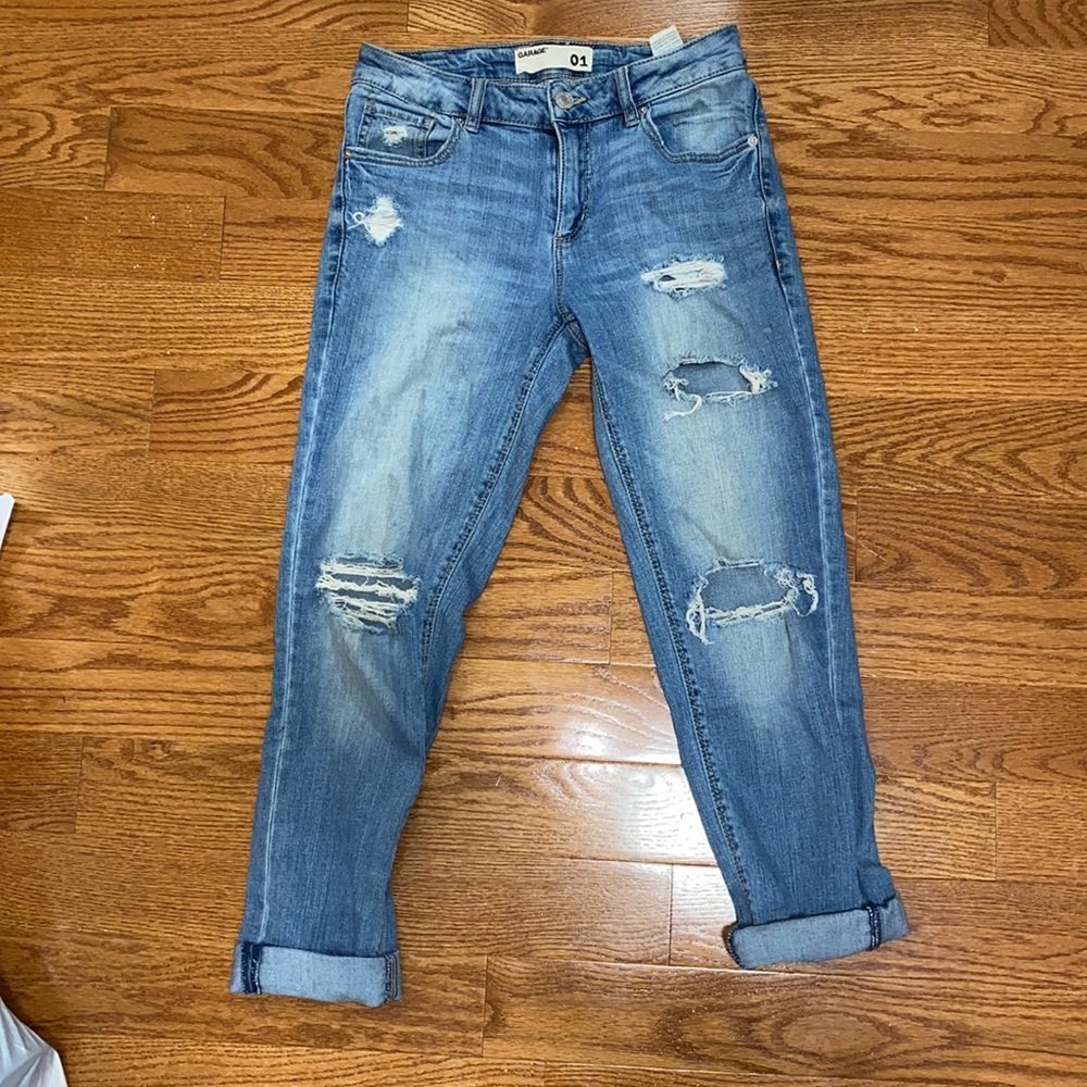 Garage Ripped Girlfriend Jeans